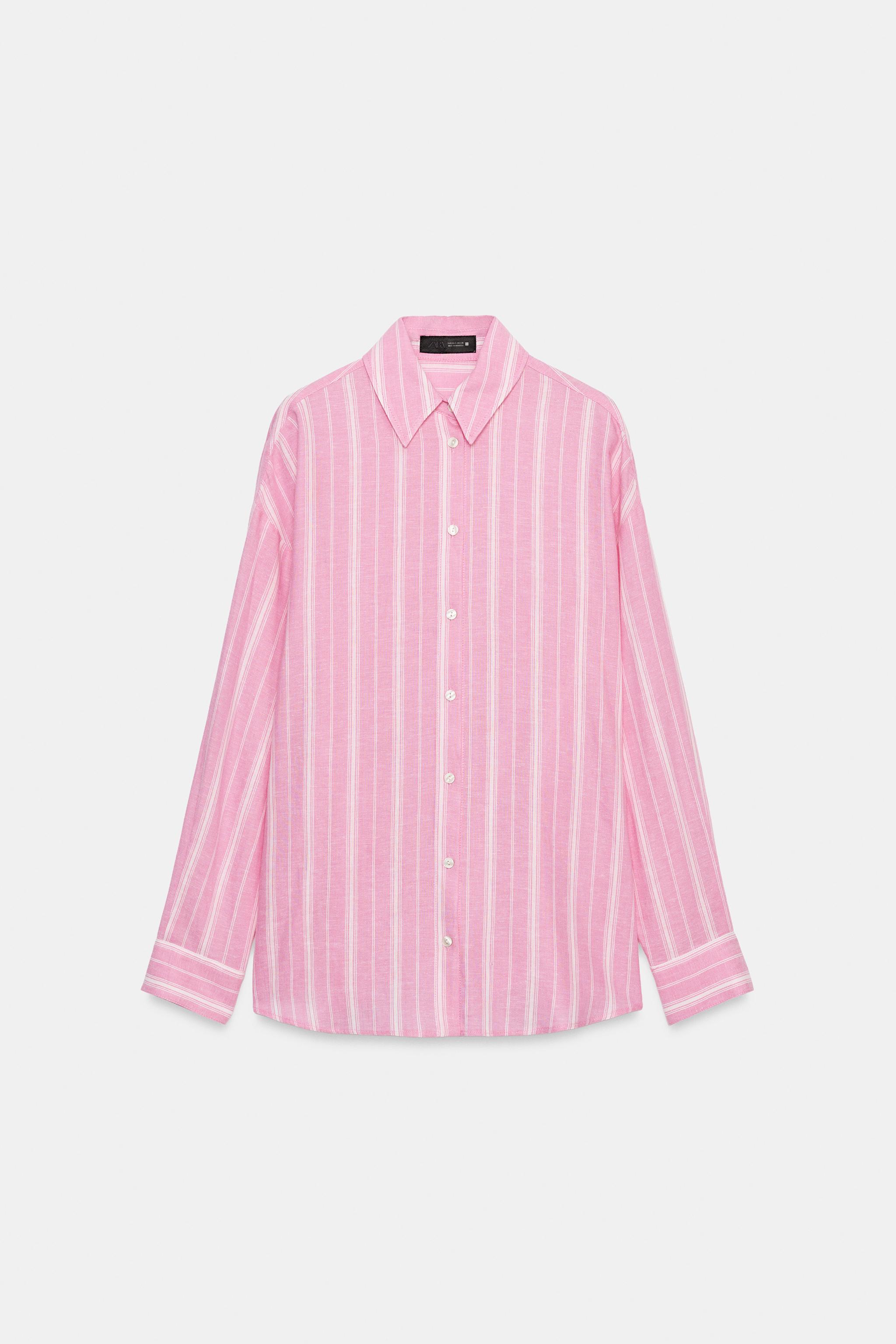 CHEMISE RAYURES OVERSIZE AVEC LIN
